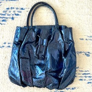 FATTO A MANO by Carlos Falchi satchel in metallic blue